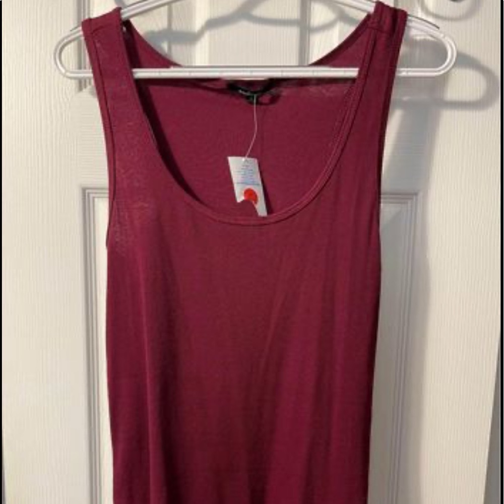 Ambiance Maroon Ribbed Racerback Tank Top. New With Tags 1X